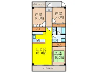 桃山台グランドマンションD3棟【3階】の間取り