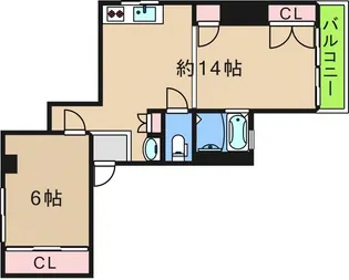 ニコーハイツ住吉【6階】の間取り