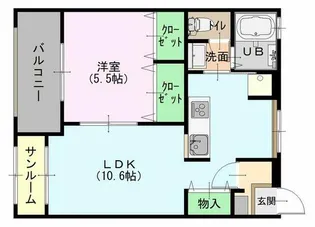 ジョイウエスト【2階】の間取り