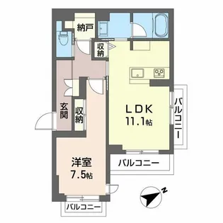 クアドリフォリオ【2階】の間取り