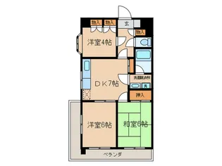 日吉ロイヤルパレス【6階】の間取り