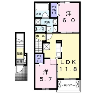 ラルカンシエル II【2階】の間取り
