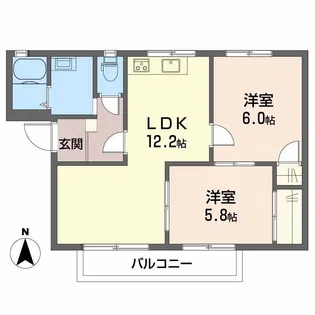 フレグランス関谷 A棟【2階】の間取り