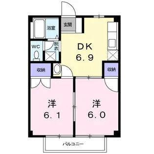 カーサ・グローバルA【2階】の間取り