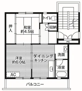 ヴィレッジハウス吉田宮小路II号棟【5階】の間取り