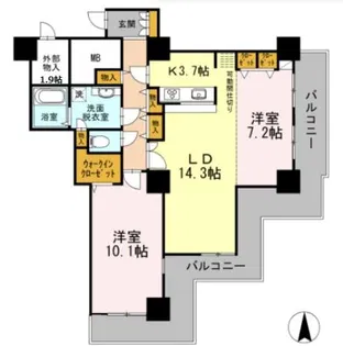 品川シーサイドビュータワーI【24階】の間取り