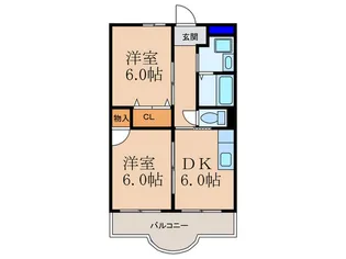 サンプラザ北【3階】の間取り