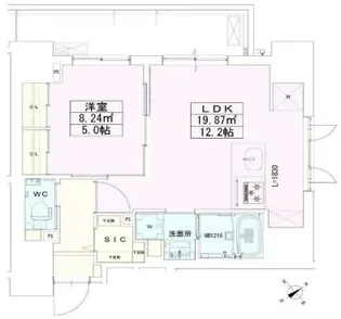 神谷町レジデンス壱番館【3階】の間取り