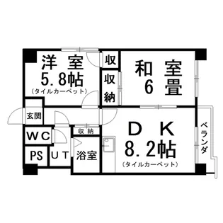 仲浜ハイツ【4階】の間取り