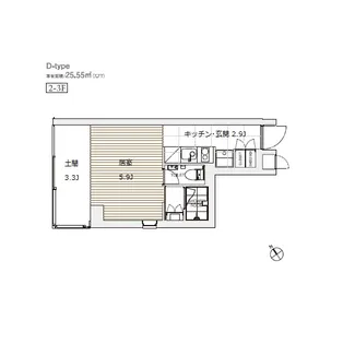 モデリアブリュット中目黒【3階】の間取り