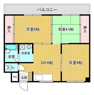 シティ住吉【3階】の間取り