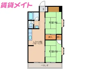 富士マンション【6階】の間取り