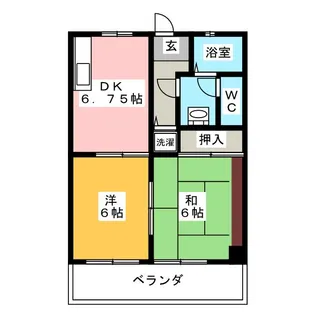 西屋敷ハイツ【1階】の間取り