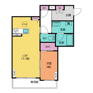 ローズクレール【1階】の間取り