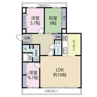 ネオハイツ桜井A棟【2階】の間取り