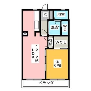 グレンチェント【2階】の間取り
