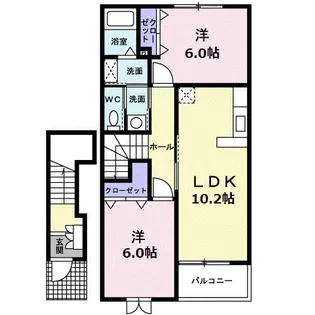 グレイスFujiII【2階】の間取り
