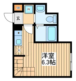 ハーミットクラブハウス川崎大師【2階】の間取り