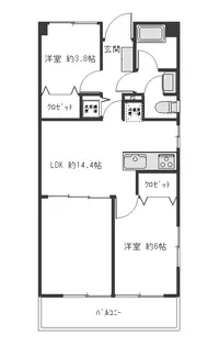 月島ローヤルコーポ【2階】の間取り