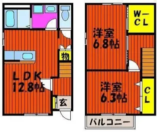2LDKの間取り画像