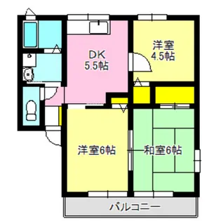 コスモハイム A・B棟【1階】の間取り