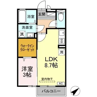 メゾンミューA棟【2階】の間取り