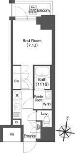ミリアレジデンス広尾【8階】の間取り