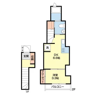 1DKの間取り画像