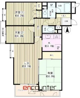 3LDKの間取り画像