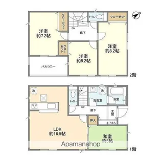 千葉県千葉市中央区川戸町【一戸建】の間取り