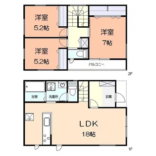神奈川県厚木市愛甲4【一戸建】の間取り