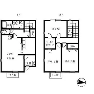 フラッツメイ B棟【1階】の間取り