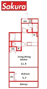 蒔田サウススクエア【1階】の間取り