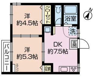 サニーハイツ【2階】の間取り