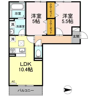 岡山県岡山市北区今保【アパート】の間取り
