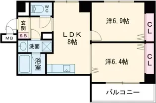 ツワイザ笹塚【2階】の間取り