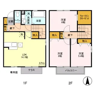 栃木県宇都宮市ゆいの杜6【一戸建】の間取り