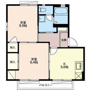 コモンシティ前島E【1階】の間取り