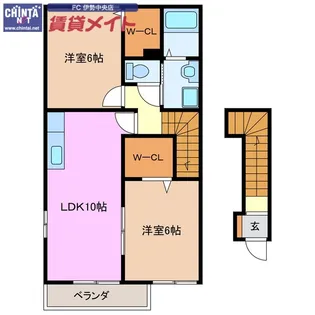 オリエンス・グランデII【2階】の間取り