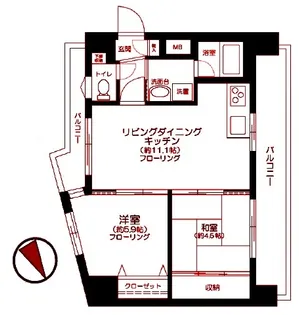 サニーヴェイル弘明寺【6階】の間取り
