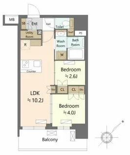 プレミスト月島【12階】の間取り