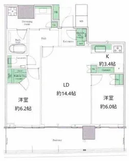 パークタワー晴海【29階】の間取り