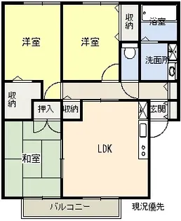 サンハイツB【1階】の間取り