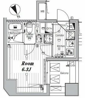 メイクスデザイン品川戸越【7階】の間取り