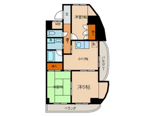 ルナシャトー白鳥【7階】の間取り
