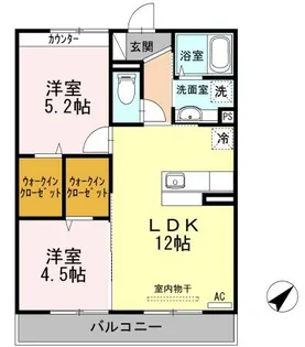 エクセレージュ彦島【3階】の間取り