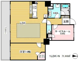 ライオンズタワー神戸旧居留地【11階】の間取り