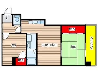 向ヶ丘ハイツ【5階】の間取り