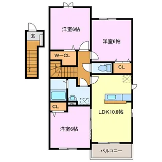 レクイアーレ72 C【2階】の間取り