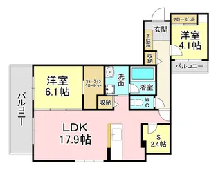 シャーメゾン優蒼の杜 壱番館【3階】の間取り